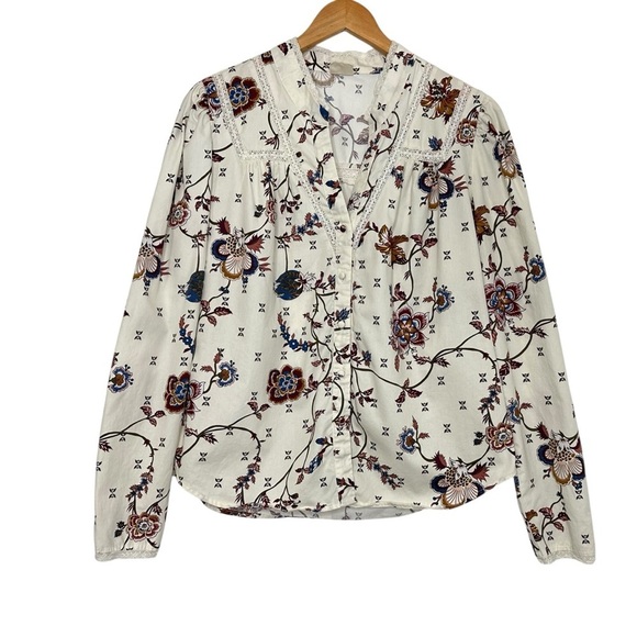Matilda Jane Tops - Good Hart Matilda Jane Floral Monica Button Up Shirt Sz Medium Long Sleeve